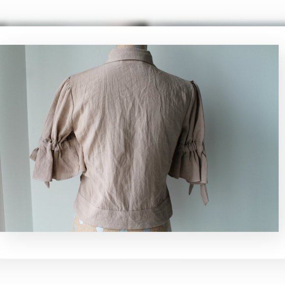 NWOT Band of Gypsies Tan Cropped Jacket Small - Picture 4 of 6